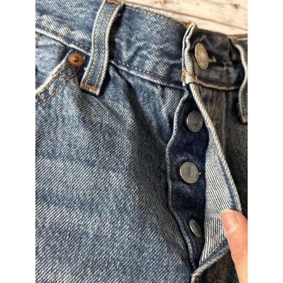 Levi’s 501 Women’s Cut Off Denim Shorts Size 24 Ripped Distressed - Picture 12 of 12